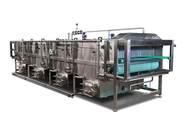 pasteurization tunnel continuous spray sterilizer adopts warm water preheating